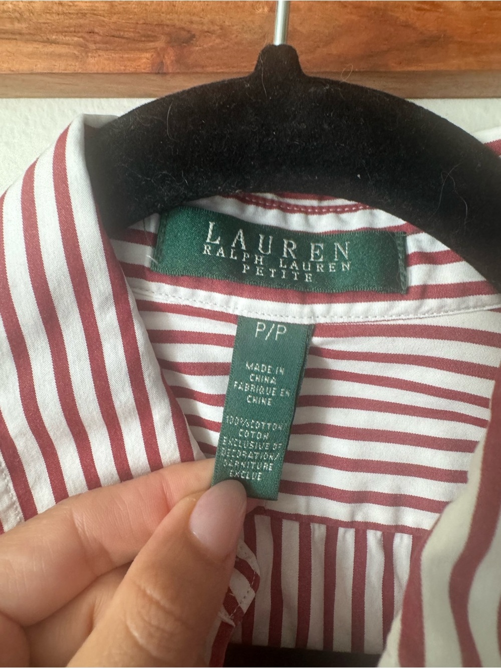 Ralph Lauren Red and White Striped Dress Shirt - Picture 2 of 4